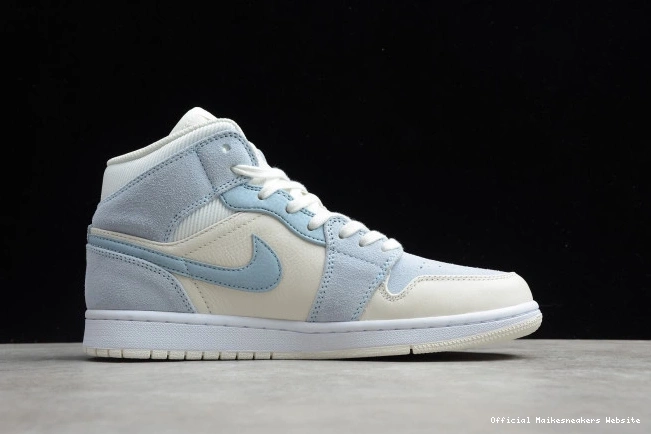 Official Maikesneakers Mid 1 Mixed DA4666-100 Textures Blue Air Jordan 0805